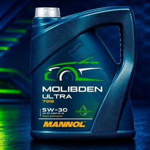 Das synthetische Motorenöl Mannol Molibden Ultra 5W-30 7916 ist für Benzin und Dieselmotoren geeignet. (Bild:  Mannol)