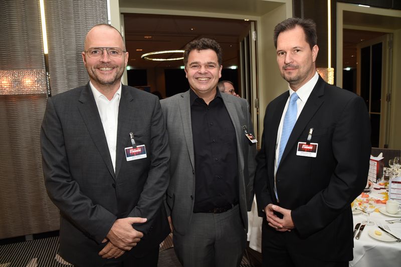 (v. l.) Martin Twickler, Exclusive Networks, mit Axel Noack und Patrick Oliver Graf, NCP (Bild: IT-BUSINESS / Hannes Magerstädt )
