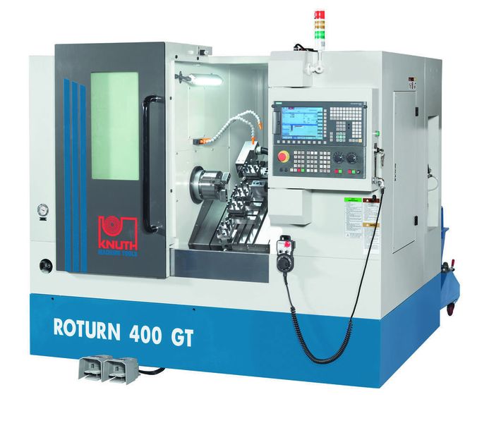 Mit dabei beim Nortec-2018-Auftritt sind auch die Roturn 400 C und GT von Knuth. Diese CNC-Schrägbett-Drehmaschinen seien überarbeitet und werden jetzt per Siemens-828-Basic-System gesteuert. Damit leisten sie deutlich mehr, wie Knuth betont, und außerdem gebe es mehr Ausstattungsmöglichkeiten. Robust und in der Anschaffung günstig, gehörten in Knuths Drehmaschinen-Portfolio zu den „Leuchttürmen“. (Knuth)