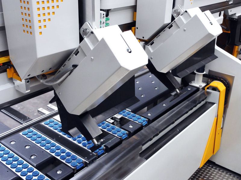 Der automatische Werkzeugwechsler des Biegecenters bringt die Werkzeugsegmente in Sekundenschnelle in Position. (RAS)