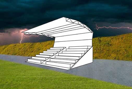 Zuschauer auf offenen Tribünen sind grundsätzlich gefährdet. Ist jedoch eine Überdachung aus Stahl oder Stahlbeton oder ein Blitzschutzsystem vorhanden, gilt die Tribüne als geschützter Bereich. (Bild: VDE)