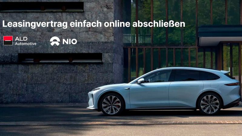 Gewerbekunden können Nio-Fahrzeuge jetzt komplett online leasen.(Bild:  Nio/Ald Automotive/Leaseplan)