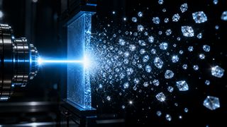Through extreme compression, high-energy lasers transform simple plastics into high-purity nanodiamonds. What was once used in planetary physics is now opening up entirely new possibilities for quantum sensors, novel catalysts, and extremely hard materials. (Illustrative image) (Source: VCG / AI-generated)