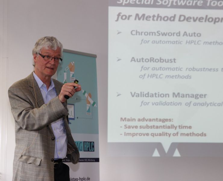 Wie man eine HPLC-Anlage richtig betreibt, hat Dr. Wolf-Dieter Beinert von VWR in seinem Workshop-Vortrag erläutert. (Bild: LABORPRAXIS)