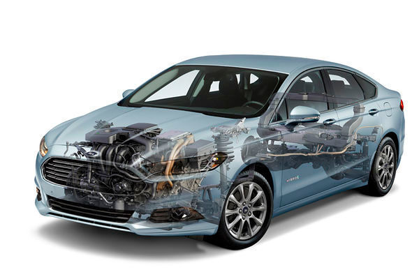 Beim Hybridantrieb setzt Ford auf die Kooperation von klassischem Saugmotor und zwei Elektromotoren. (Foto: Ford)