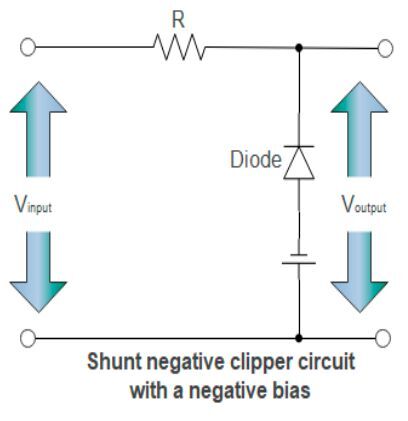 Image fourteen. Shunt negative clipper circuit with a negative bias.