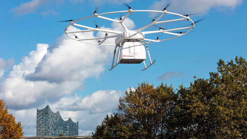 Die Drohne hat ein maximales Startgewicht von 600 Kilogramm. (Volocopter / DB Schenker)