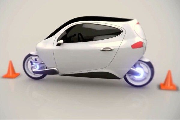 Auch beim Slalomfahren halten die beiden Gyroskope den C-1 stabil (Lit Motors)