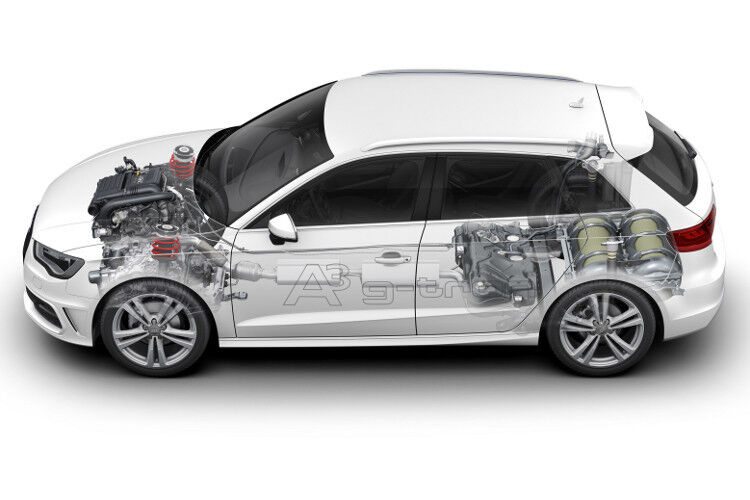 Ab Ende 2013 soll der A3 G-Tron dieses Gas dann tanken und somit umweltfreundlich fahren. (Grafik: Audi)