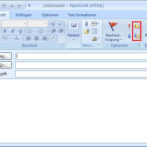 Abbildung 1: Nach der Konfiguration wählt der Anwender über zusätzliche Symbole das Signieren und Verschlüsseln der E-Mails aus