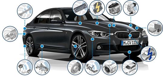 Value Repair Parts von BMW sind für zahlreiche Fahrzeugsysteme zu haben.(Bild:  BMW)