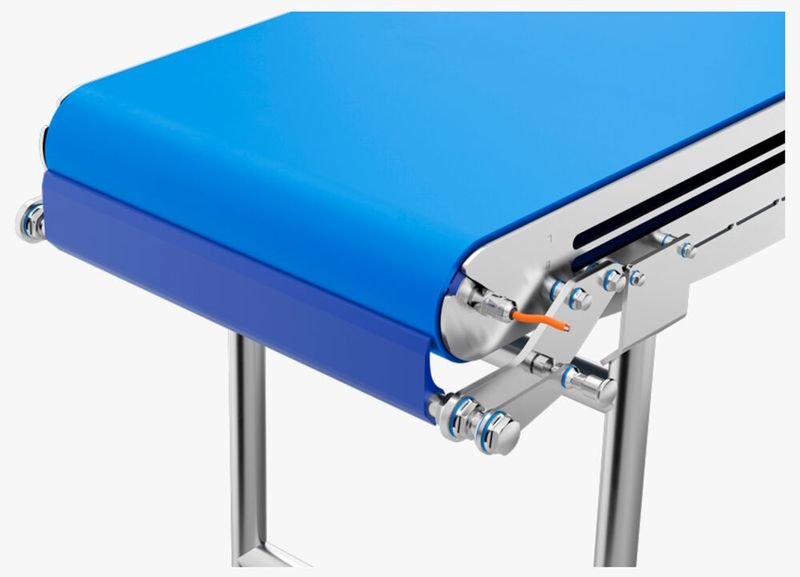 Die Hygienic Scraper Unit ermöglicht die Reinigung der gesamten Bandoberfläche. (Bild: Habasit)