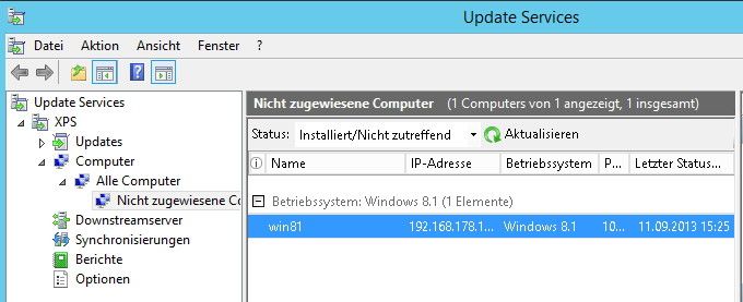 Anschließend geben Sie auf dem Client in der Befehlszeile „gpupdate /force“ und dann „Wuauclt.exe /reportnow /detectnow“ ein. Die Anbindung an WSUS erfolgt aber nach dem Start des Rechners ohnehin automatisch. Überprüfen Sie, ob der Computer in der Computergruppe des WSUS-Servers aufgeführt wird. (Bild: Archiv)