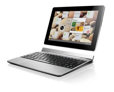 Lenovos Ideatablet S2110A kann wahlweise an eine Tastatur angeklipst werden. (Archiv: Vogel Business Media)