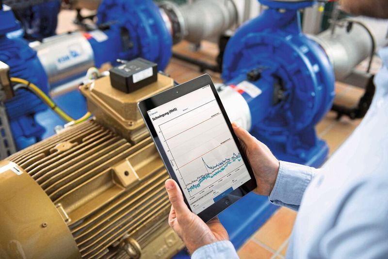 Mithilfe des KSB Guard und der dazugehörigen Datenschnittstelle erhalten Betreiber schnell wertvolle Zustandsinformationen z .B. über Pumpen. (Bild: KSB)