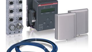 IP67-Funkmodul, Basisstation mit Feldbusanschluss, Antennenpaar mit –kabeln  Alles, was für die beschriebene Funkinstallation erforderlich ist:  Bilder: ABB (Archiv: Vogel Business Media)