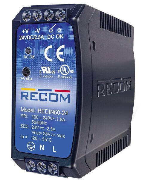 Recom gibt auf die neuen DIN-Rail-Netzteile 7 Jahre Garantie – Motto „Fit & Forget“ (Bild: Recom)