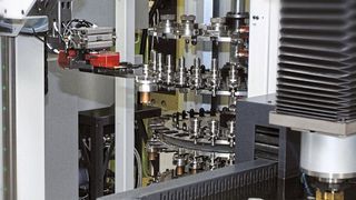 The magazines are designed to stack vertically with the storage positions arranged over two, three or four levels. (Erowa)