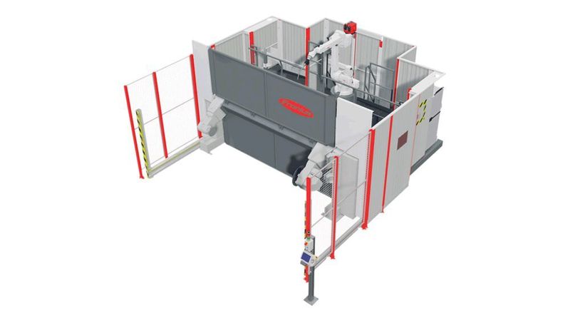 Schließlich gibt es von der neuen Fronius-Roboterschweißzelle noch das Modell FRW-K, das sich so darstellt. (Fronius)