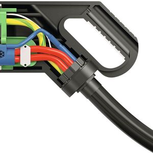 Bild 2:  Durch das Kühlsystem im Ladestecker muss der Kabelquerschnitt trotz höherer Ladeströme nicht erhöht werden.(Bild:  Phoenix Contact)