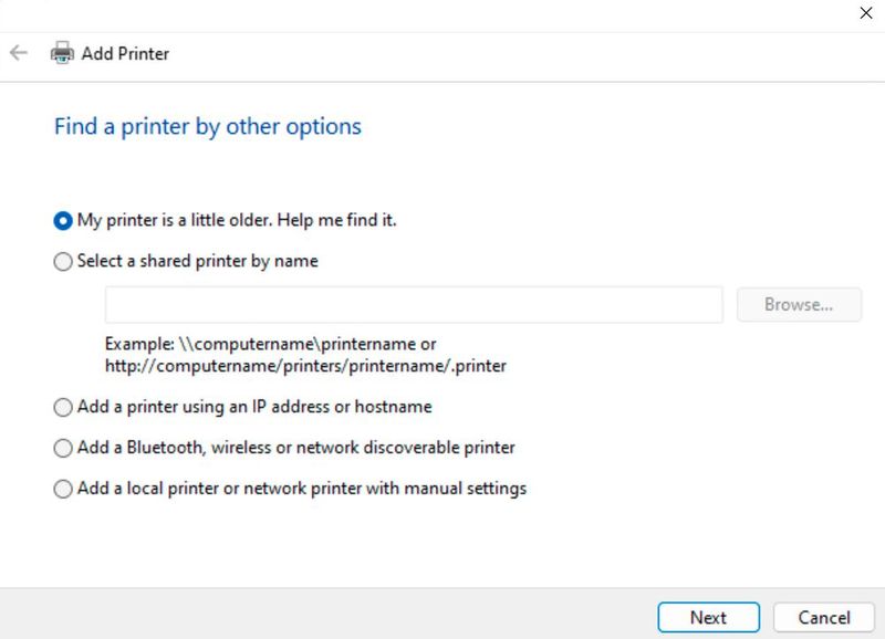 Auswählen und Fnden des Druckers, den HP Universal Print Driver nutzen soll. (Bild: Joos - HP)