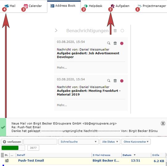 (Das Release 20.1 von EGroupware) enthält einen auf PHP Swoole basierenden Push-Server. (Bild: EGroupware))