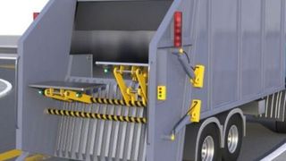 Die Sensorserie 30GM70 von Pepperl+Fuchs überwacht den Füllstand im Inneren des Müllfahrzeugs und aktiviert die Müllpresse bei drohender Überfüllung. (Bild: Pepperl+Fuchs)