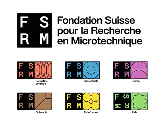 La nouvelle identité graphique de la FSRM vise à rendre ses activités plus lisibles et à mieux refléter la diversité de ses missions au service de l’écosystème microtechnique.(Source :  FSRM)