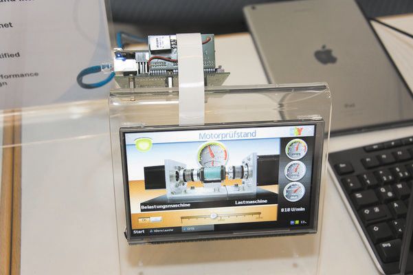 Stand der Technik: Simulierter Motorprüfstand am Stand von Embedded4You. (Elisabeth Wiesner)