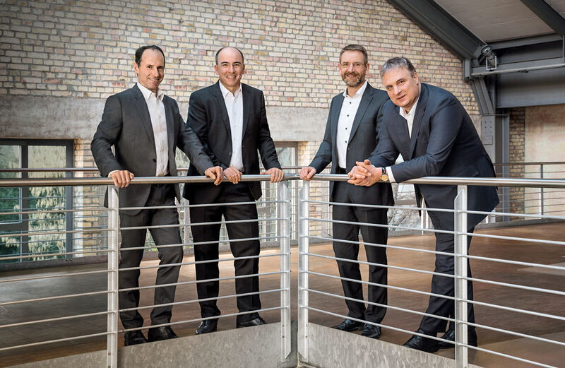 Aus den Vorständen der AG wurden Geschäftsführende Direktoren der Management SE: (v.l.) Dr. Stephan Timmermann (Sprecher), Ralf Kannefass, Dr. Stephan Bross, Dr. Matthias Schmitz. (KSB)