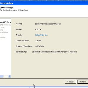 Abbildung 1: Die Integration des Solarwinds Virtualization Manager erfolgt als virtuelle Appliance (als OVA-Datei) in das vCenter. Bild: Baumeister (Archiv: Vogel Business Media)