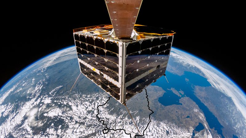 Satellite selfie above Lithuania(Source:  Kongsberg NanoAvionics)