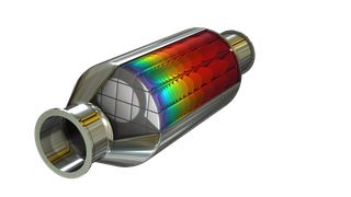 Ein Modell eines Monolithreaktors mit einer Isoflächen-Darstellung, die die Konzentration einer chemischen Spezies zeigt. (Bild: COMSOL )