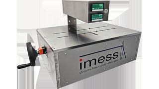Gesamtansicht des Messsystems S40 von Imess zur Messung der Querwölbung (3-Punkt-Messung). (Bild: Imess)