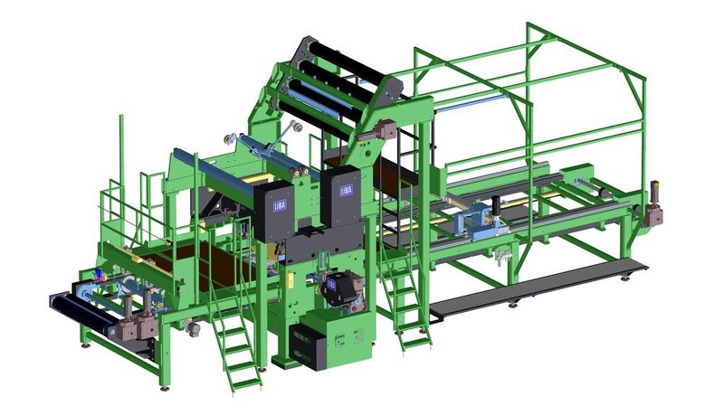 Die Multiaxialanlage Copcentra MAX 4 CNC mit Kettenantrieb vorne und hinten ist die kompakteste und flexibelste Textilmaschine des Herstellers Liba. (Bild: Liba)
