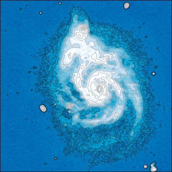 14: Die Spiralgalaxie M51 in der HETDEX-Region (Tim Shimwell and the LOFAR surveys team / CC BY 3.0)