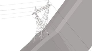 Der Strommast in der Porzescharte vor der Sprengung. (Bild: Merkle CAE Solutions)