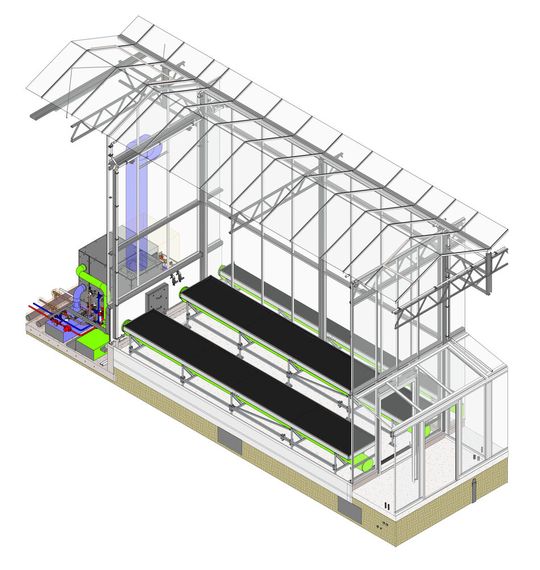Eine von 63 Abteilen im Quarantäne-Gewächshaus Serre Red in den Niederlanden.(Bild:  Bosman Van Zaal)