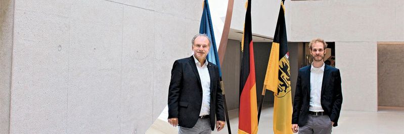 Landes-CIO Stefan Krebs (l.) und Marius Herr sehen im Universalprozess einen  Katalysator für eGovernment(©  Innenministerium BW)