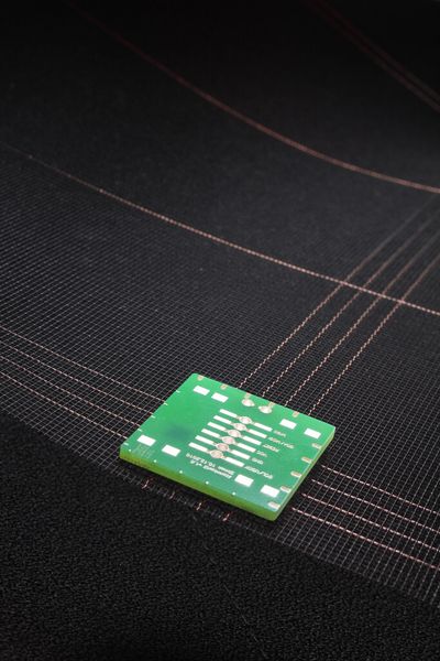 Lassen sich künftig Gebäude, Tresore oder Lastkraftwagen mit einem „schlauen Stoff“ schützen? (Bild: Fraunhofer IZM)