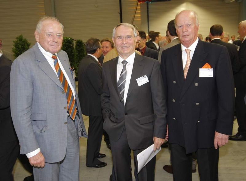 Alte Schulfreunde: die Künzelsauer Unternehmer Reinhold Würth (Adolf Würth GmbH & Co. KG), Gerhard Sturm (ebm-papst) und Albert Berner (Albert Berner GmbH) kennen sich seit ihrer Jugend. Bild: ebm-papst (Archiv: Vogel Business Media)