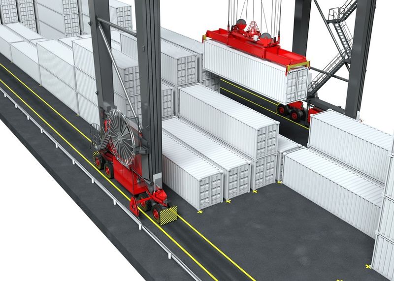 Wenn sich der Zufuhrpunkt für den Strom in der Mitte des Arbeitsbereichs befindet, beträgt der Betriebsbereich bis zu 1460 m. (Bild: Konecranes)