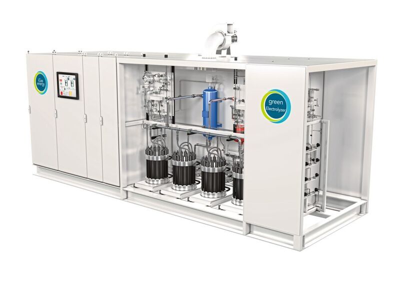 Der Green Electrolyzer liefert bis zu 6.000m³ Wasserstoff aus 30MW elektrischer Energie pro Stunde.  (Igas Energy)