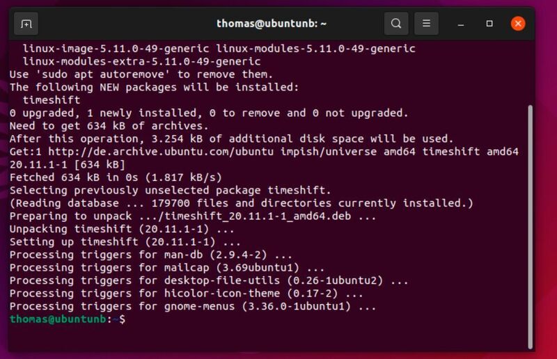 Timeshift zur Sicherung von Linux installieren. (Joos)