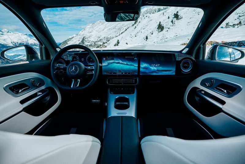The interior is dominated by the MBUX Superscreen, as known from the CLA and other current models. (Image:Mercedes-Benz)