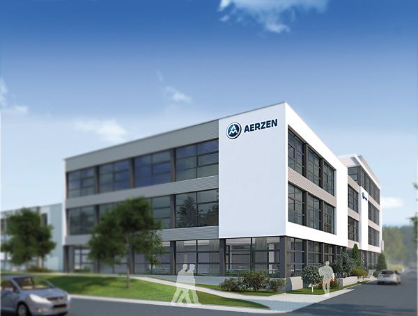 So sieht das Hauptgebäude heute aus – zum Jubiläum hat das Unternehmen einen Neubau errichtet. (Bild: Aerzener Maschinenfabrik)