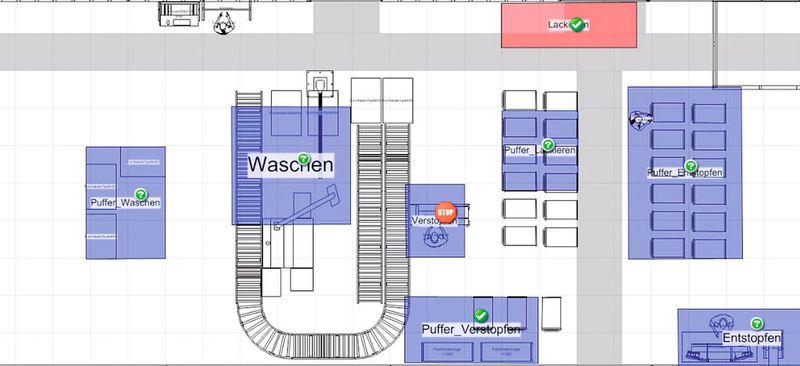 Bild 4: Position und Status jedes einzelnen Kundenauftrags sind so in Echtzeit am Arbeitsplatz sichtbar. (Bild: Pull-Kompetenzzentrum Produktion und Logistik Landshut)