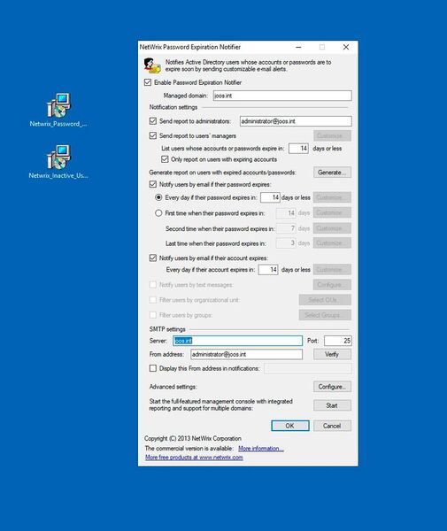Der Netwrix Password Expiration Notifier kann Administratoren unabhängig von anderen Tools darüber informieren, wenn Kennwörter von Benutzern ablaufen. Auch die Benutzer selbst und die Support-Abteilung lassen sich informieren. (Netwrix / Joos)