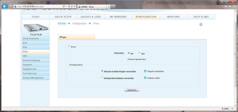 Abbildung 2: Bei Bedarf lässt sich IPSec nutzen, um den Datenverkehr mit den ISD-Appliances abzusichern (Archiv: Vogel Business Media)