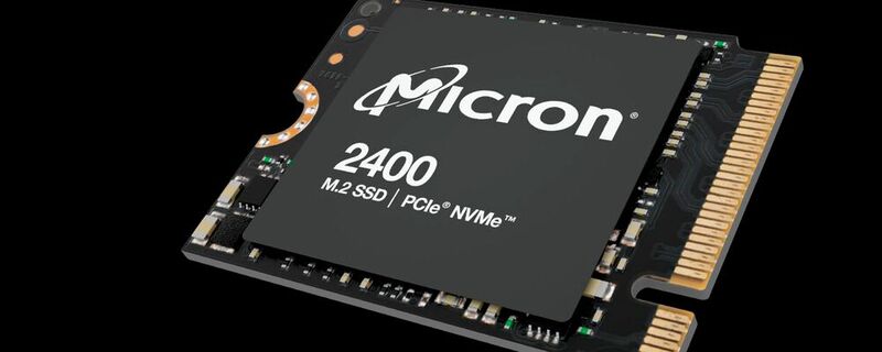 Dank der rekordverdächtigen Speicherdichte seiner QLC-NAND-Chips kann Micron 2 TByte auf einem M.2-2230-Modul unterbringen.